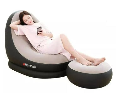 Sofá inflable con almohadilla para pies